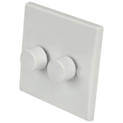 LED Compatible Curved Edge Dimmer 2 Gang