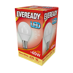 EVEREADY LED Golfball 470lm Warm White SBC 10,000Hrs