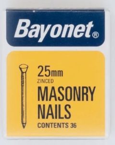 BAYONET 25mm Masonry Nails 36's