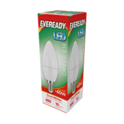 EVEREADY LED Candle 470lm Cool White E14 10,000Hrs