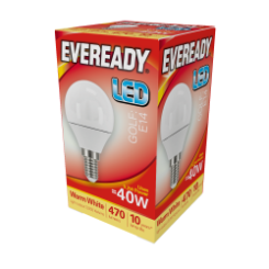EVEREADY LED Golfball 470lm Warm White E14 10,000Hrs