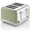SWAN 4 Slice Retro Green Toaster