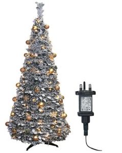 XMAS HAUS Pre-Lit LED Pop Up Gold Decor Xmas Tree 6ft