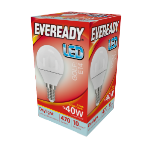 EVEREADY LED Golfball 470lm Daylight E14 10,000Hrs