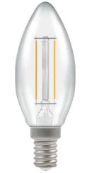 LED Candle Filament Non-Dim Clear 2.2W 2700K SES-E14 15609