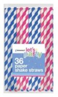 HOMEMAID 36pk Striped Shake Paper Straws