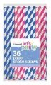 HOMEMAID 36pk Striped Shake Paper Straws