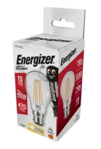 ENERGIZER FILAMENT LED GLS 470LM B22 WARM WHITE BOX DIM