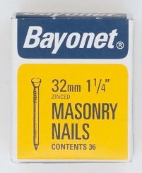 BAYONET 32mm Masonry Nails 36's