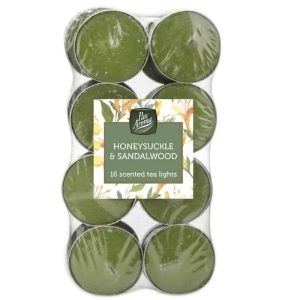 PAN AROMA 16 Pack Sandlewood & Honeysuckle Tea-Lights