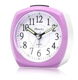 RAVEL Easy Read Metallic Clock Quiet Second Hand Lilac