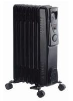 KINGAVON 1.5kw 7 Fin Black Slimline Oil Filled Radiator