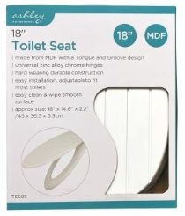 ASHLEY 18" Toilet Seat - White Groove