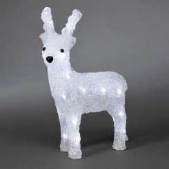 KONST SMIDE Acrylic Reindeer 32cm 24 White LED B/O