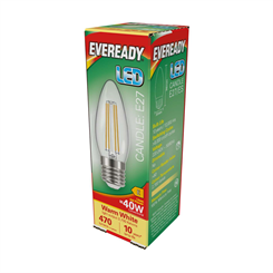 EVEREADY LED 470lm Clear Candle E27 Filament