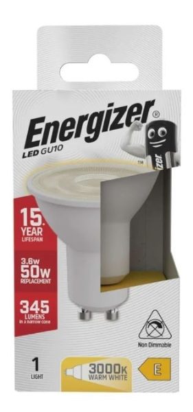 ENERGIZER LED GU10 345LM 36° WARM WHITE BOX