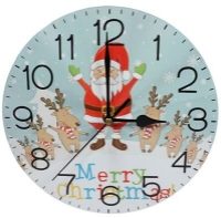 XMAS HAUS Christmas Wall Clock Santa & Reindeers