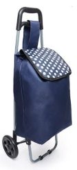 30L Navy Spot Shopping Trolley