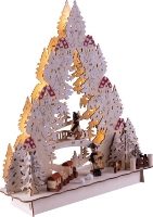 ST. HELENS B/O Wooden Light Up Festive Train Village Scene - Fairway ...