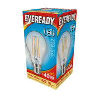 EVEREADY LED 470lm Clear GLS BC Filament