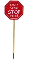 XMAS HAUS Outdoor LED Santa Stop Here Sign