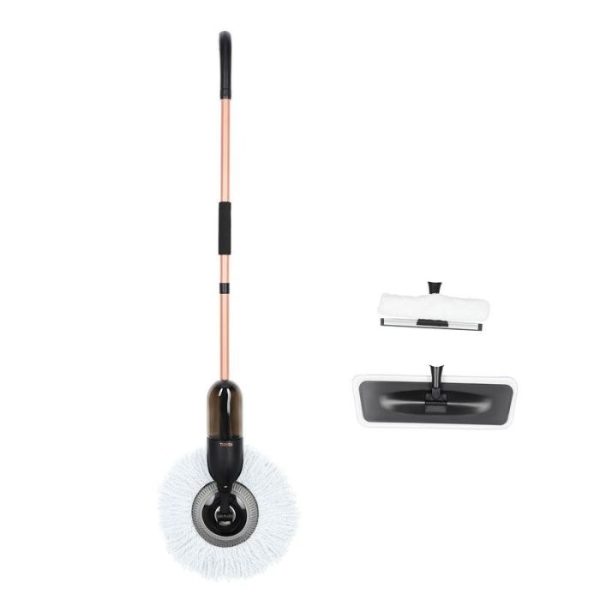 TOWER Round Head Spray Mop Black & Rose Gold