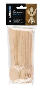 CHEF AID 24 Piece Birchwood Spoons