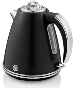 SWAN 1.5L 3kW Black Retro Jug Kettle