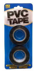 151 2 Pack 15m Black PVC Tape