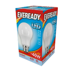 EVEREADY LED GLS 470lm Daylight BC 10,000Hrs