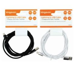 KINGAVON 2m Lightning to USB Cable Black/White