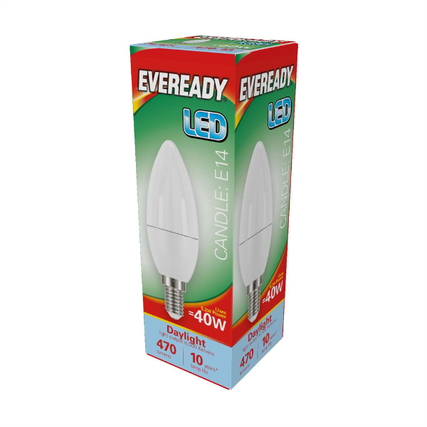 EVEREADY LED Candle 470lm Daylight E14 10,000Hrs