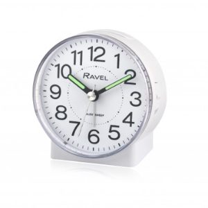 RAVEL Round Alarm Clock White 82x82x45mm