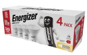 ENERGIZER LED GU10 345LM 50° WARM WHITE BOX 4 PACK