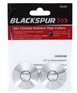 BLACKSPUR 2pc Chrome Radiator Pipe Collars