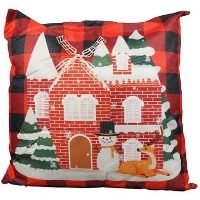 XMAS HAUS Christmas Themed Cushion Xmas House