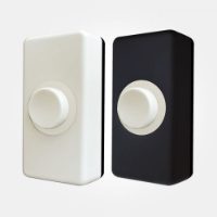 ETERNA Wired Surface Mounted Bell Push White/Black Case Inc