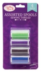 SEWING BOX 4 Pack Assorted Thread On Spool