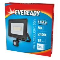 EVEREADY LED 30w PIR Floodlight 2400lm 4000K Cool White