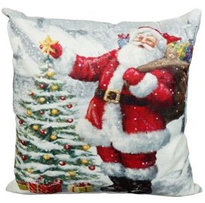 XMAS HAUS Christmas Themed Cushion Santa & Tree