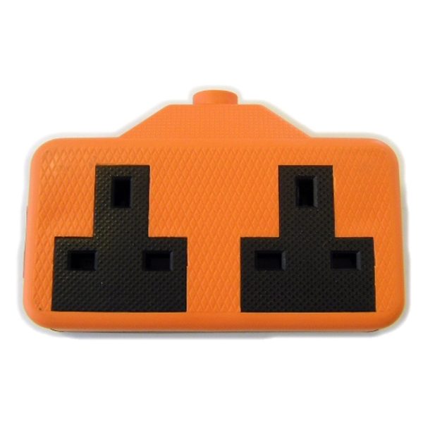 2 Gang Resilient Extension Socket ORANGE (9433O)