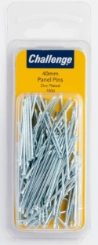 CHALLENGE 40mm Zinc Panel Pins Blister 100g