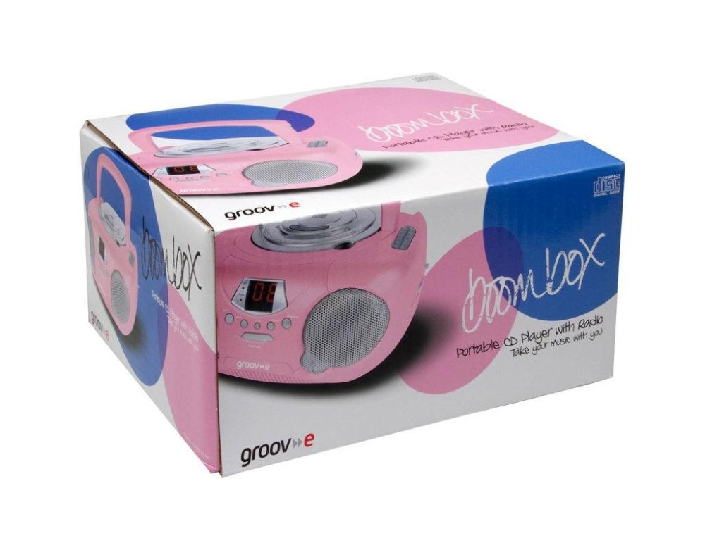 Groov E Boombox Portable Cd Player With Radio Pink Fairway Electrical 6388