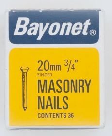 BAYONET 20mm Masonry Nails 36's