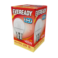 EVEREADY LED Golfball 470lm Warm White BC 10,000Hrs