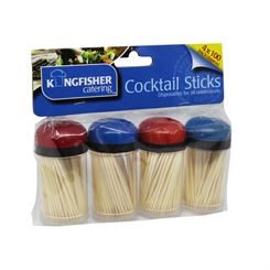 KINGFISHER 100 Pack Wooden Cocktail Sticks