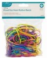 ASHLEY 100g Mixed Sizes Neon Rubber Bands