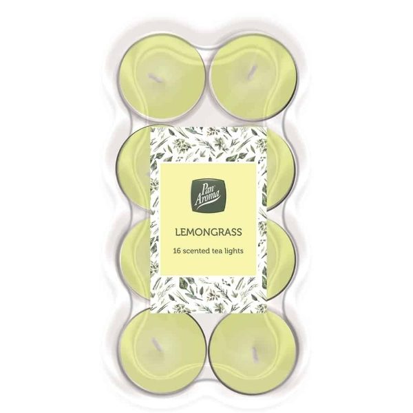 PAN AROMA 16 Pack Tea Lights - Lemongrass