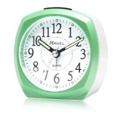 RAVEL Easy Read Metallic Clock Quiet Second Hand Green