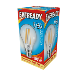 EVEREADY LED 806lm Clear GLS BC Filament